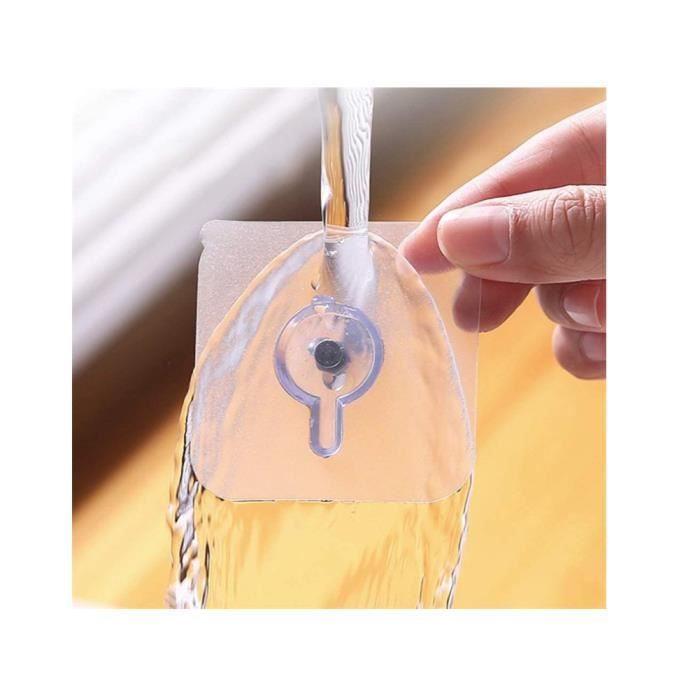 10 Crochets Adhésifs Muraux Transparents AIUUEE - Sans Percer, étanches, Pour Cadres, Clés, Serviettes (sur Surfaces Lisses)