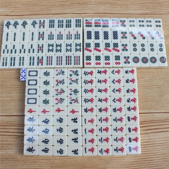 Mahjong Acrylique 40mm XL Compétition – 144 Tuiles Avec Boîte En Tissu