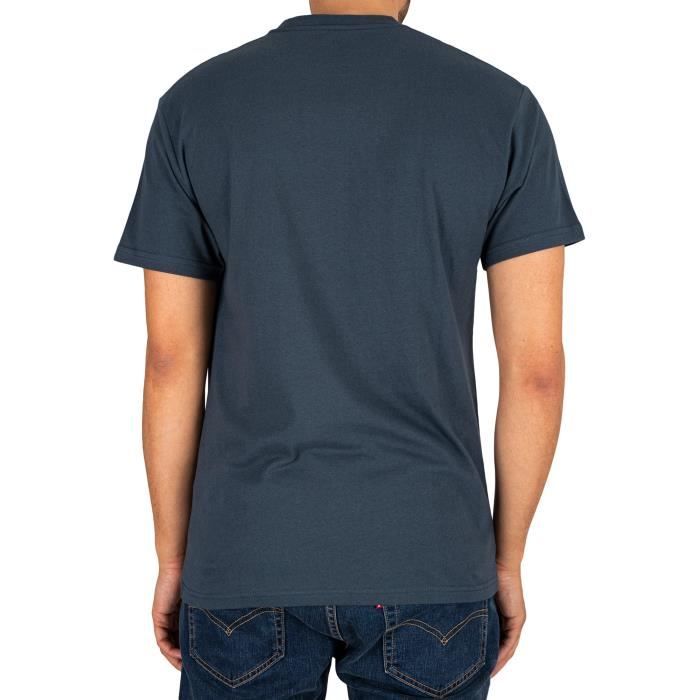 T shirt classique Vans Homme Bleu Manches courtes Col classique