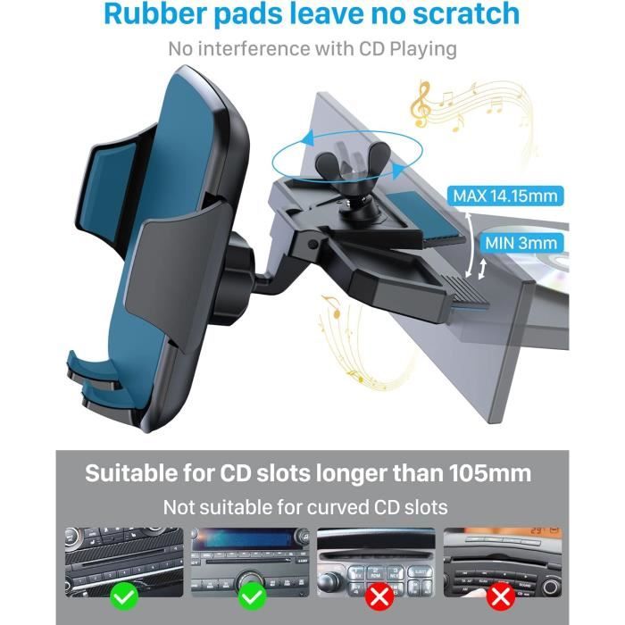 Support Voiture Magnétique Pour Smartphone Maclean MC-323 - Rotation 360°, Charge 2 En 1