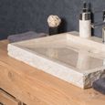 Vasque à poser rectangle en pierre marbre Cosy crème - WANDA COLLECTION - 70cm - A poser - Rectangulaire-3