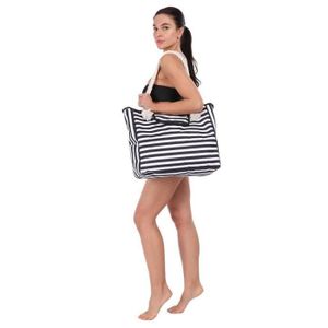 Plage De Miami | Sac De Plage XL Avec Fermeture éclair | Sac De Bain Sac De Shopping Sac De Fin De Semaine 50x40 Fabulous Summer