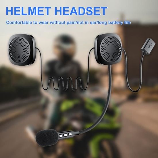Casque moto sans fil Bluetooth5.0 T2 casque haut-parleur stéréo casque