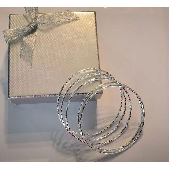 Bracelet Jonc Rigide En Argent 925 Rhodié - Diamètre 66 Mm - Sans Fermoir - Neuf Avec étiquettes