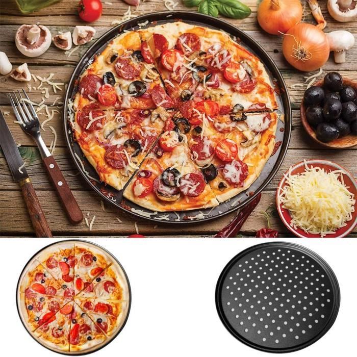 Maxi Nature Kitchenware Moules à Pizza ronde grand plaque pizzas Perforées  Anti-Adhésive four grille de cuisson professionnel - Lot de 2 : :  Cuisine et Maison