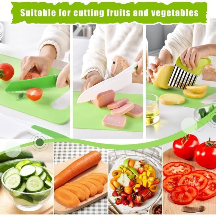Melican Ensemble De Couteaux De Cuisine Montessori 11 Pièces Pour Enfants - Kit Complet Pour Petits Chefs Dès 3 Ans