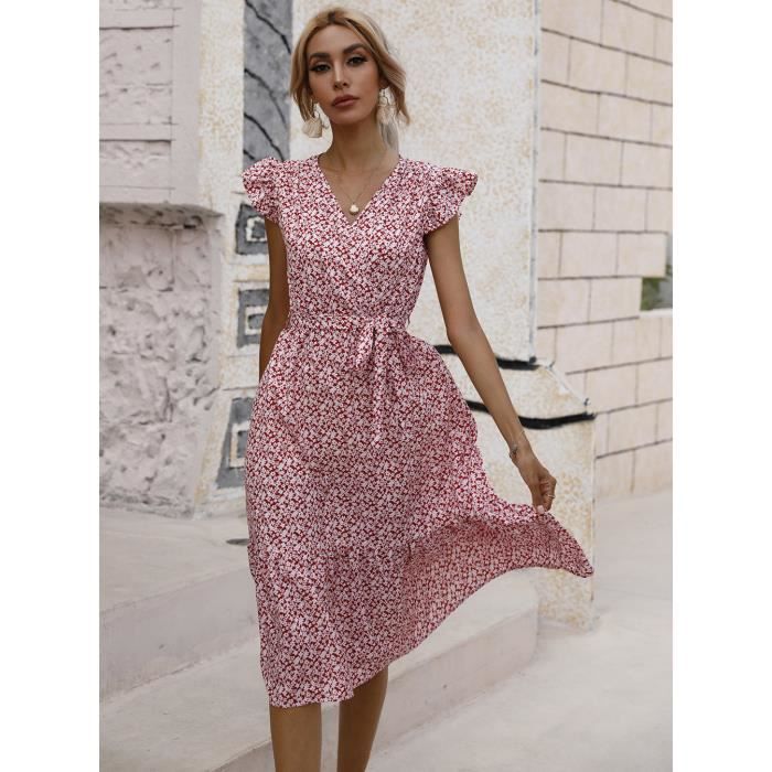 Robe longue cache sales coeur manche longue