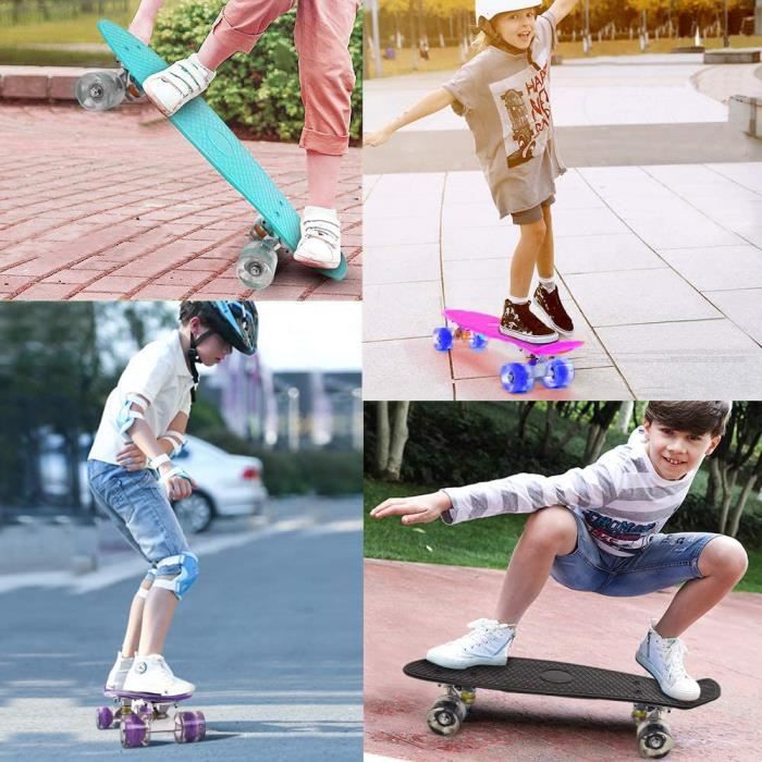 SINBIDE® NOIR Skateboard Enfant & Ados, Planche À roulettes