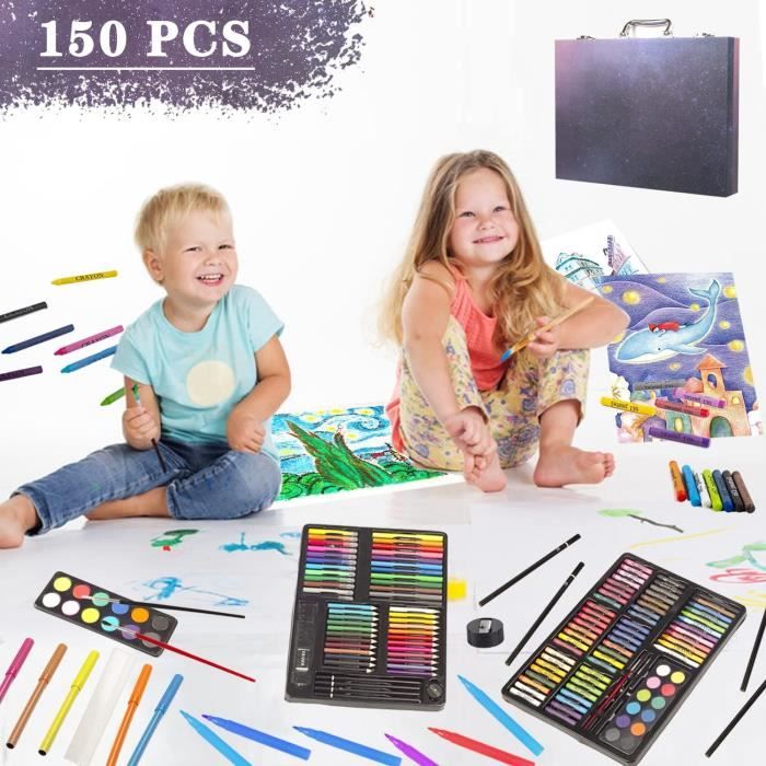 Sets de Dessin, Malette de Coloriage pour Enfants 150 Pcs - Cdiscount  Beaux-Arts et Loisirs créatifs