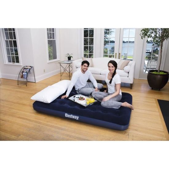 Bestway Matelas Gonflable Floqué Venture Double + Pompe A Pied  2 Places