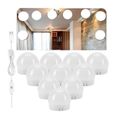 Lumière de miroir Lumières de Miroir LED 10 Ampoules Type à Coller Lampe de Maquillage USB pour Miroir Mural Salle de Bain-0