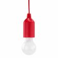 Lampe E27 à Led PULL-LIGHT LP1W Rouge avec interrupteur pour éclairage autonome + 3 piles AAA-0