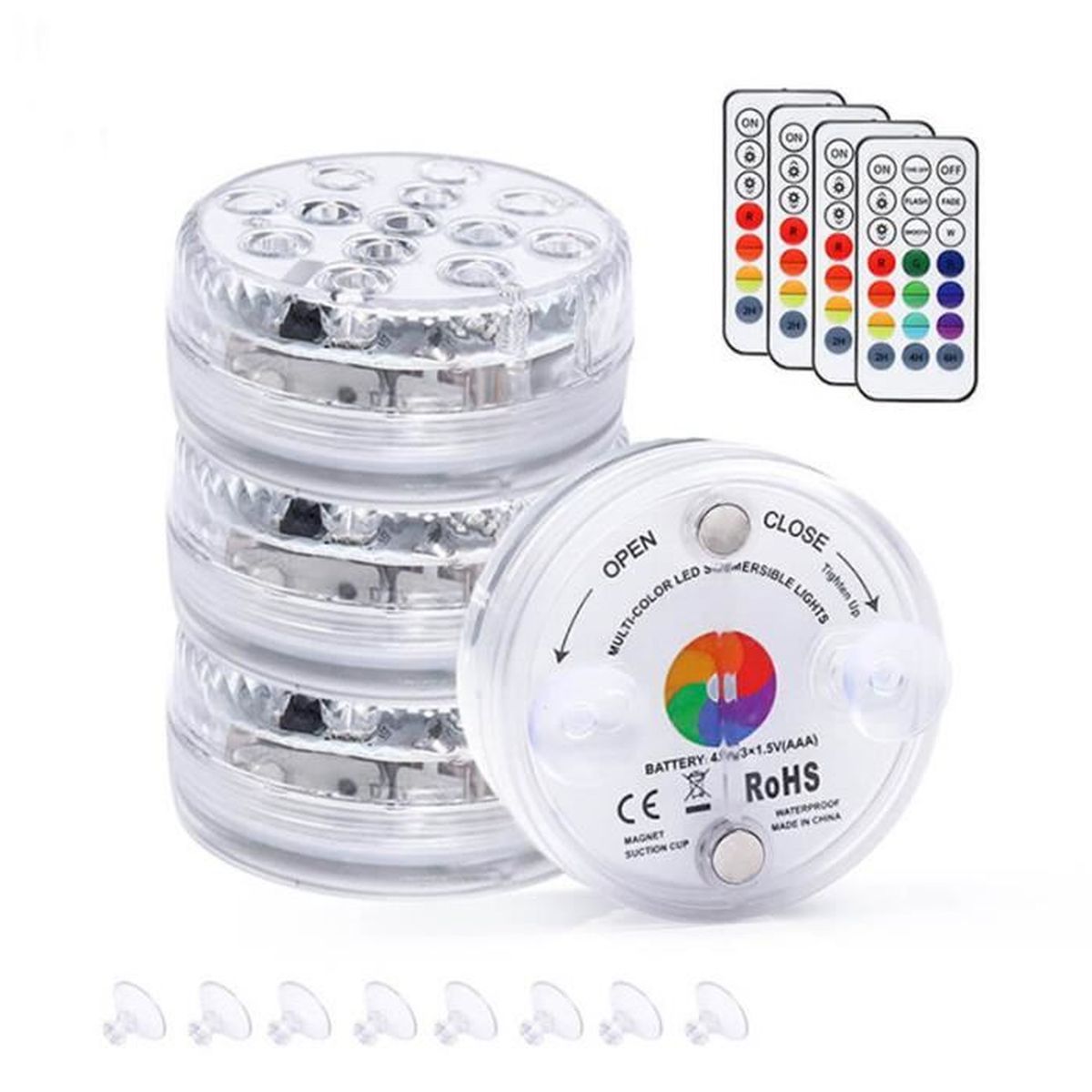 Lumière Led Submersible, Lumières Sous Marines 16 Couleurs, 13 Perles Led Lampe Piscine Avec Telecommande Rf Lumieres De Baignoire Etanche Pour 37911 B