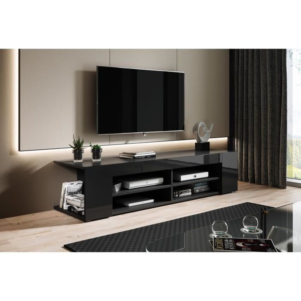 E Com Meuble Tv Armoire Tele Table Television Nova 140 Cm