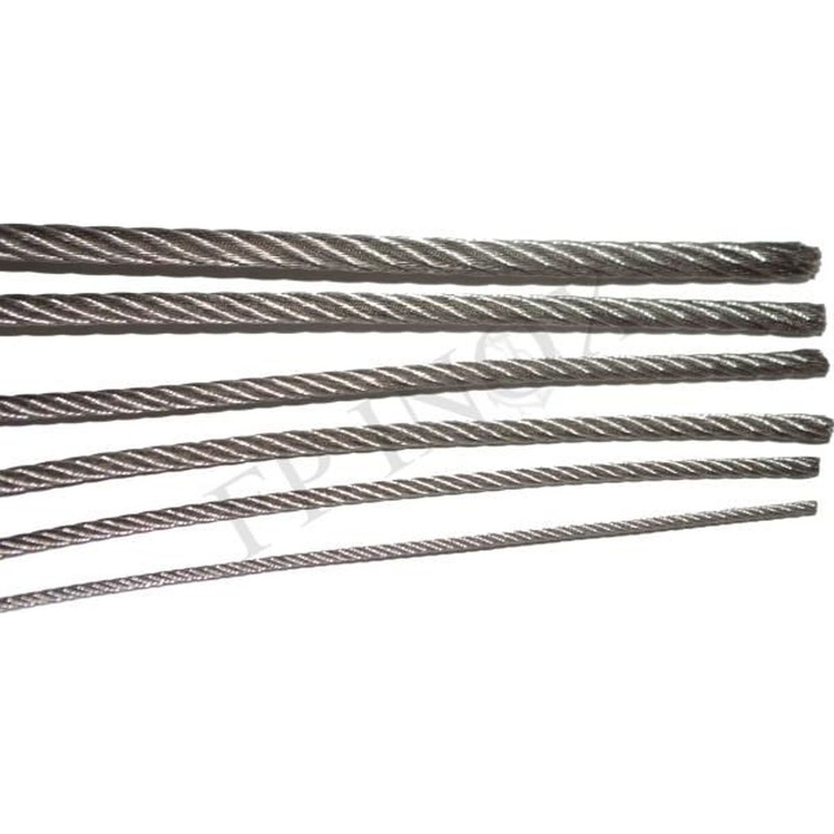 Cable inox Gainé PVC Transparent 3 x 4 mm inox VENDU AU Mètre