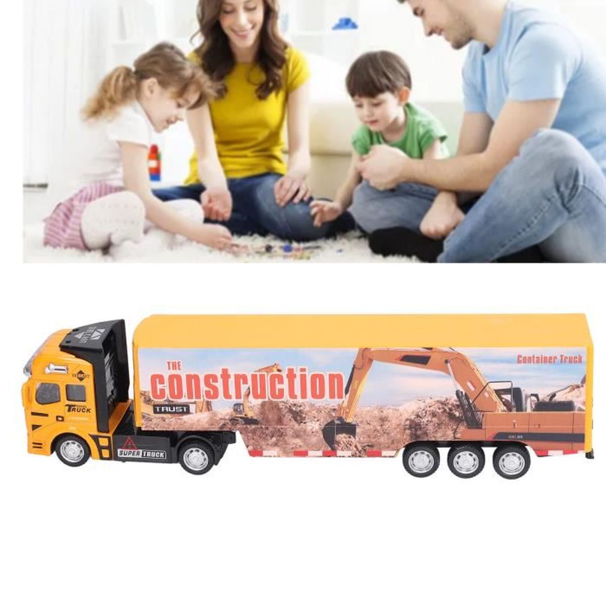 Fydun modèle de véhicule porteur Chariot de transport jouet simulation