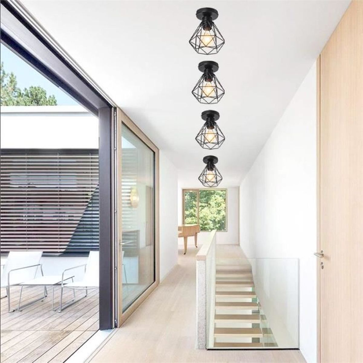 Kroonluchter - Koper En Porselein - Hanglamp - 5 Armen | Hanglamp
