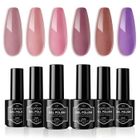 Vernis à Ongles Gel Semi Permanent Rose Nude Pastel*7.5ml UV LED Gel Soak Off Polish KIPOZI 6 Kit Manucure Set Cadeau