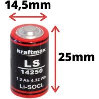 Lot de 10 piles lithium Kraftmax LS14250 - 3,6 V - 1/2 AA