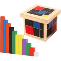Jouet Montessori Mathématiques, Jeu Numérique Bâtons Bois avec Blocs Et Bâtons Comptage, Jouets éducatifs, Cube trinôme 1pc