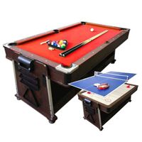 Table de Billard 7 pieds Multi-jeux rouge Air Hockey + Table de Tennis – Stark
