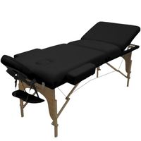 Table de massage 15 cm pliante 3 zones en bois avec panneau Reiki + Accessoires et housse de transport - Noir - Vivezen