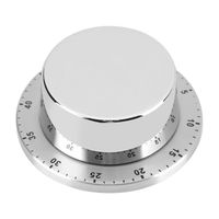 Minuteur de cuisine mécanique manuel avec base magnétique Compte à rebours pour la cuisine et la pâtisserie Argent 8x3cm YS002