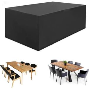 Housse Salon De Jardin 220x100x40 Cm – Bâche Protection Imperméable Tout Temps Pour Table Et Chaises Extérieur (Noir)