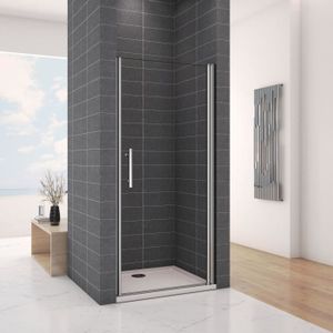 Porte de douche 90x185cm pliante en niche mod/èle de N/éfr/é