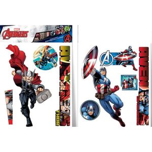 OBJET DÉCORATION MURALE Stickers géant Captain America et Thor Marvel - Ma