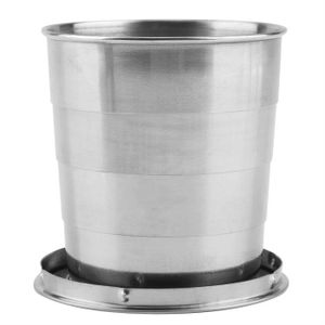 VAISSELLE CAMPING LON Tasses pliantes tasses pliantes extérieures en acier inoxydable pour le camping de voyage (4 pliantes, 250 ml) HB013
