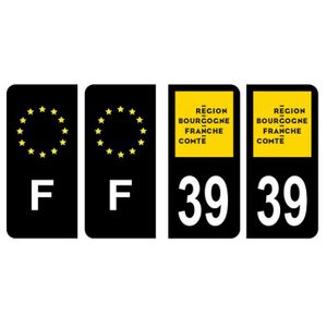Lot 4 Autocollants plaque immatriculation voiture auto département 71  Saône-et-Loire Bourgogne Franche Comté Noir & F France Europe - Cdiscount  Auto