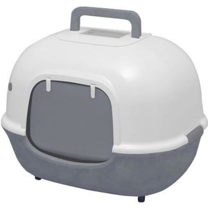 MAISON DE TOILETTE IRIS OHYAMA -  Bac à Litière fermé - portable - Pelle incluse - Pour chat - Cat Litter Box  - WNT-510- Gris