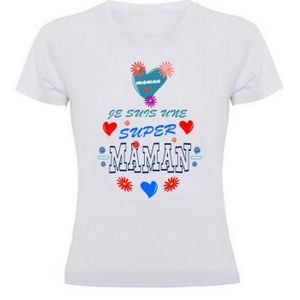 T-SHIRT Le coeur en fleurs de MAMAN - t-shirt femme spécial fête des mères