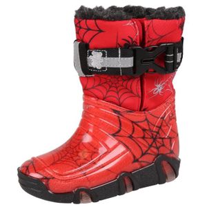 APRES SKI - SNOWBOOT Bottes de neige pour garçons Spider-man rouges ZETPOL - chaudes et confortables avec réflecteur