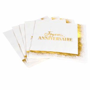 16 Serviettes En Papier 40 Ans Bleu Métallisé - Format 16,5x16,5 Cm, Pour Fête D'anniversaire