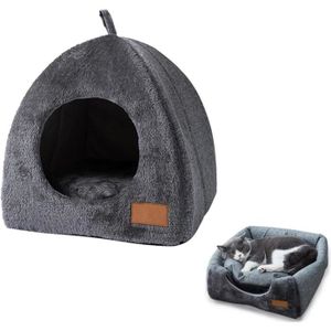 NICHE Niche pour Chat Interieur, Panier Chat avec Dômes, Coussin Amovible pour Chat ou Petit Chien, lit Doux et[S475]