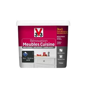 Peinture V33 Renovation Cuisine Noir Quartz Metallise 0,75l - Séguret