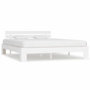STRUCTURE DE LIT Cadre de lit en bois massif blanc 160 x 200 cm - VBESTLIFE