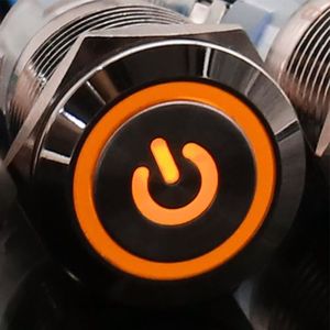 INTERRUPTEUR Orange-6V -Interrupteur à bouton poussoir métallique,19mm,étanche,verrouillage automatique,éclairage lumière LED,3V,5V,12V,2