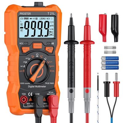 Proster Multimètre Automatique NCV 6000 Comptes TRMS - Testeur Électrique Numérique Avec Grand Écran Pour Tension, Courant Et Plus