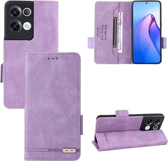 SEAHAI Custodia Portafoglio In Pelle Per Oppo Reno 8 Pro 5G - Con Slot Carte E Supporto Magnetico - Nero - 4