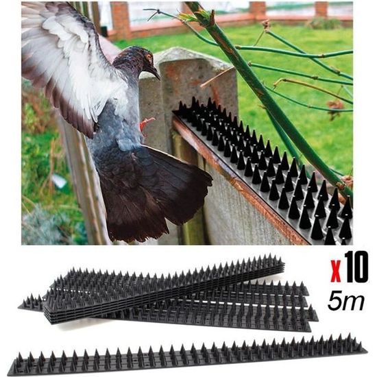 Herse Pics Barrière anti Pigeons / Escalade Répulsif Chats 10 Pièces 5m de long
