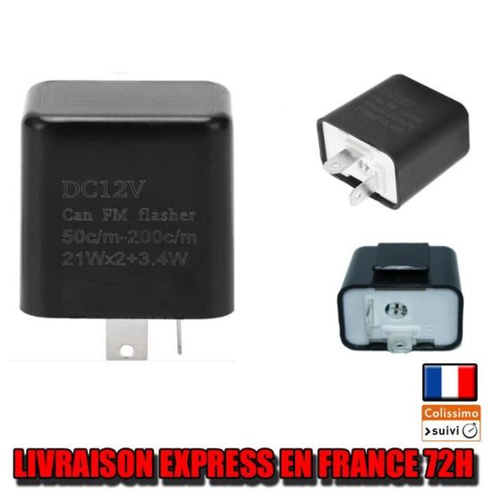 Relais Clignotant LED 2 Broches Pour Moto - Vitesse Réglable 50 à 200 C/m, étanche, Compatible Honda, Kawasaki, Suzuki