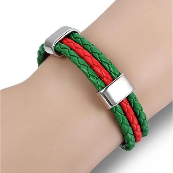 Bracelet Cuir Portugal Avec Cristal - Bracelet Tressé Souvenir Voyage - Cadeau Homme/Femme - Longueur 21 Cm - 5