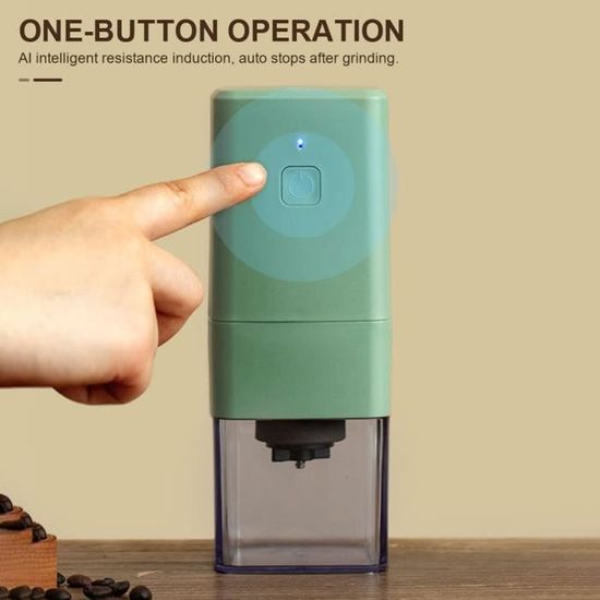 Moulin à Café électrique Portable - USB, Réglable (vert) | Broyage Uniforme, Rapide, Parfait Voyages