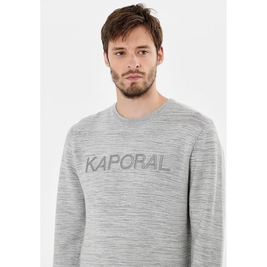 KAPORAL Pull gris homme 100 coton SEKO Gris Cdiscount Pret a Porter