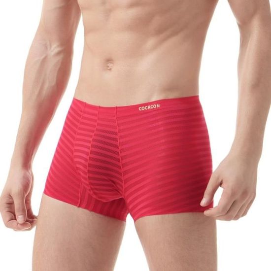 Boxer Homme Soie Glacée Sans Couture - Ultra-mince, Respirant, Coupe Courte Personnalisée Pour L'été