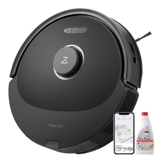 Roborock Q8 Max -Aspirateur Robot Laveur Noir- 5500Pa- Double Brosse- Autonomie 240 Min-Évitement d’obstacles Reactive Tech