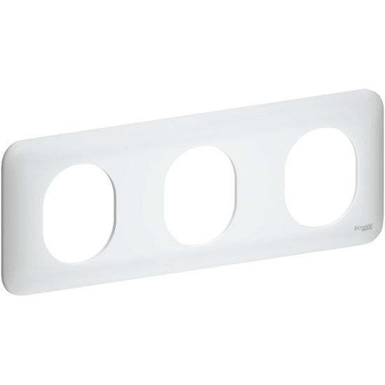 Plaque de finition Blanc OVALIS 3 postes horizontal - SCHNEIDER ELECTRIC - S260706